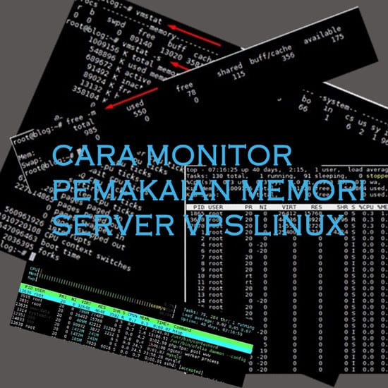 cara monitor pemakaian memori server vps linux